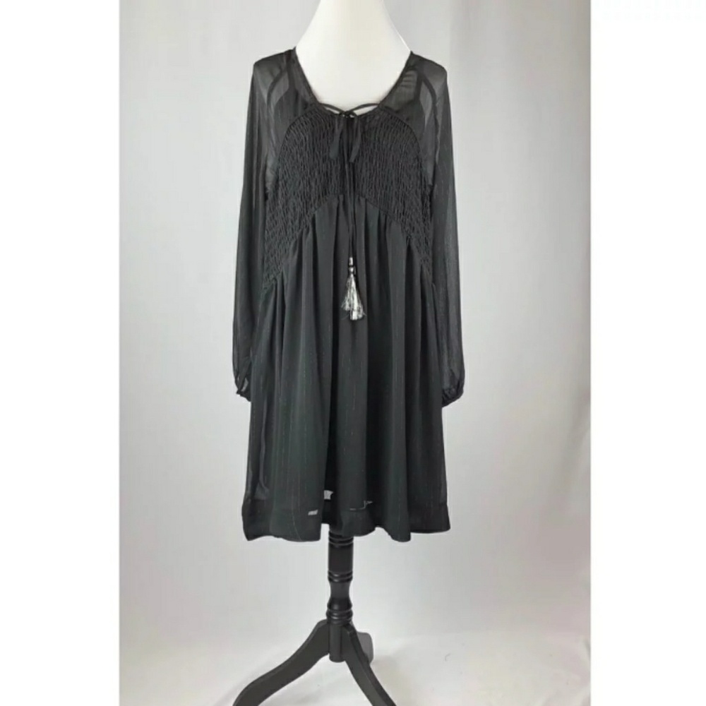 Boutique Sheer Black Modest Shift Dress XL - Picture 2 of 2